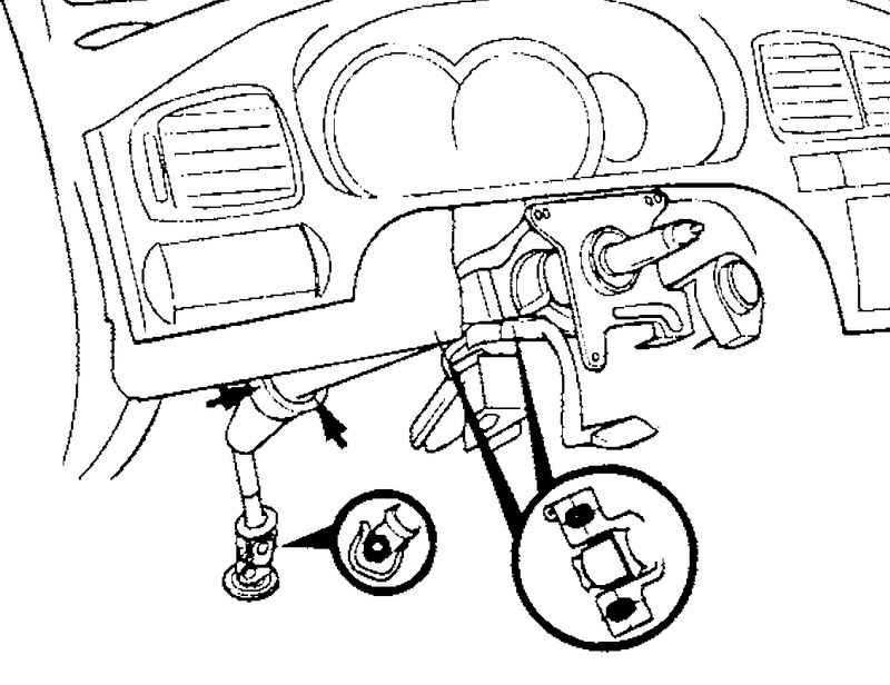 Снятие, проверка и установка рулевого колеса и рулевой колонки