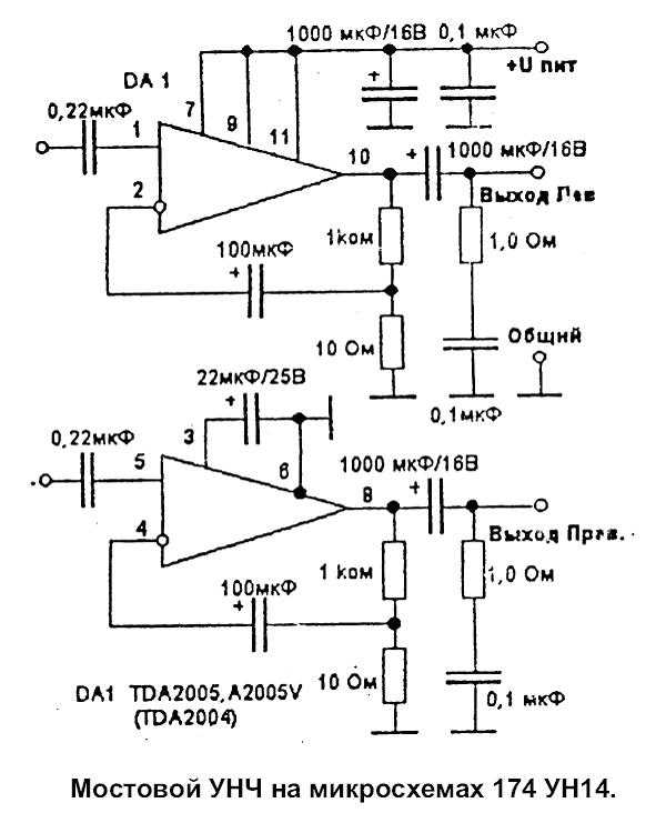 Простой стереоусилитель на микросхеме tda2005 с регулятором тембра